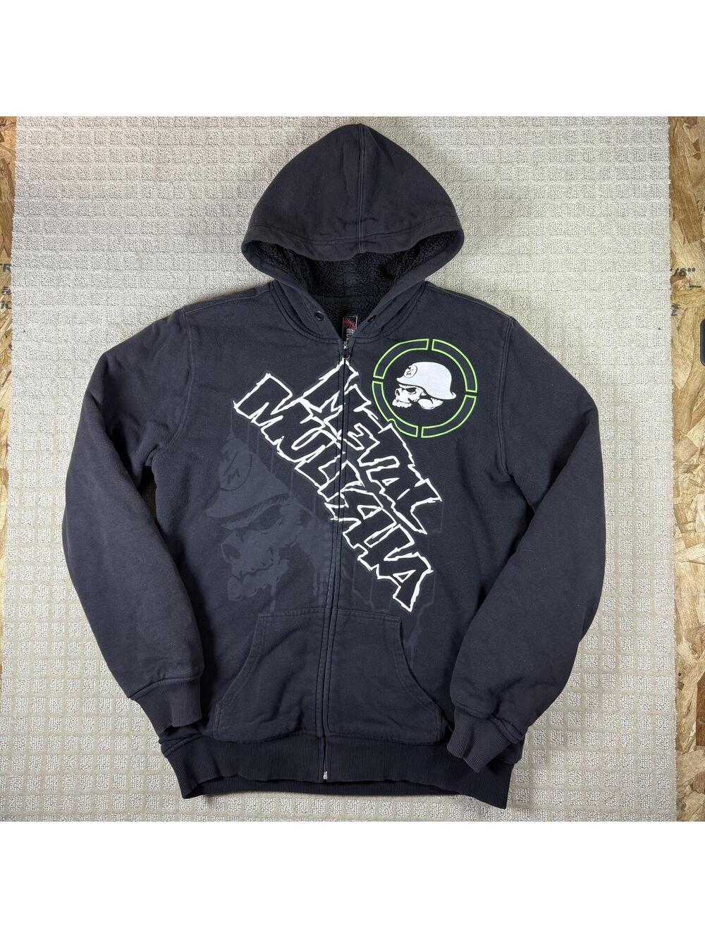 Metal Mulisha Sherpa Zip Hoodie XL Skull Graphic